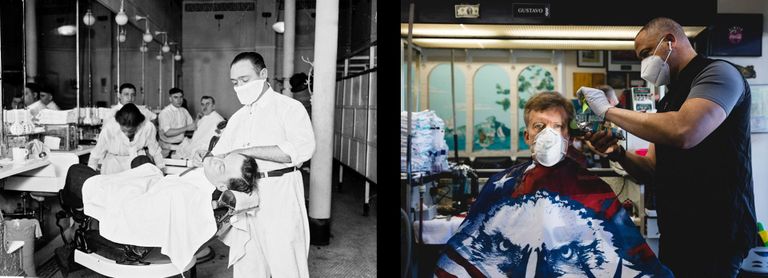 أشخاص يرتدون كمامات للوقاية من عدوى كورونا