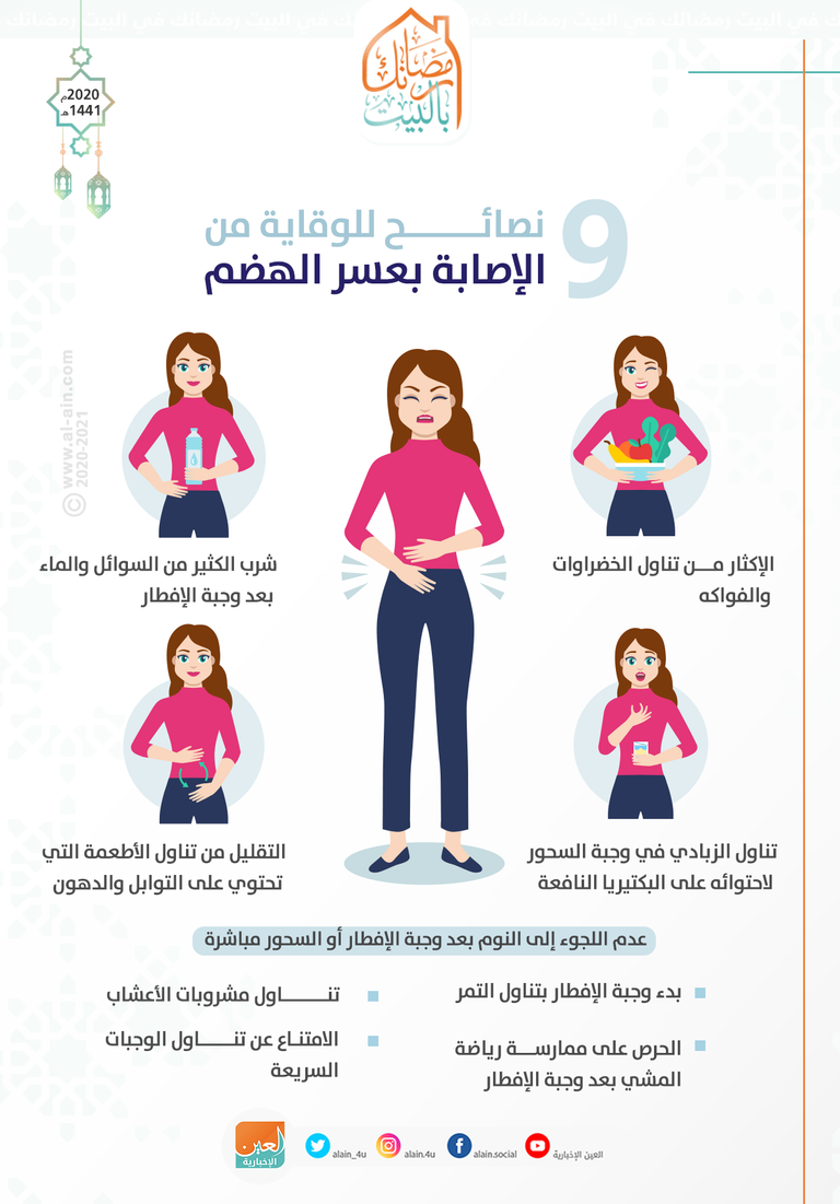 9 نصائح لتجنب عسر الهضم في رمضان