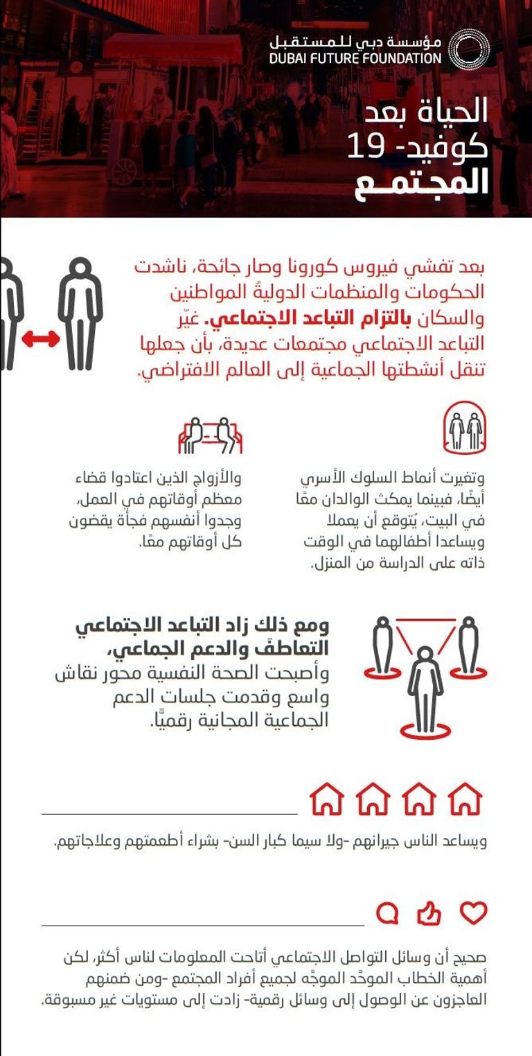 تقرير "الحياة بعد كوفيد-19: مستقبل المجتمع" تقرير