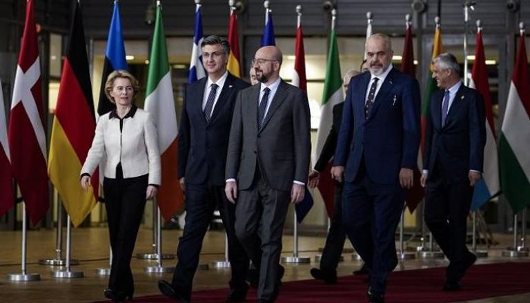 قادة الاتحاد الأوروبي خلال اجتماعهم مع رؤساء غرب البلقان - أرشيفية