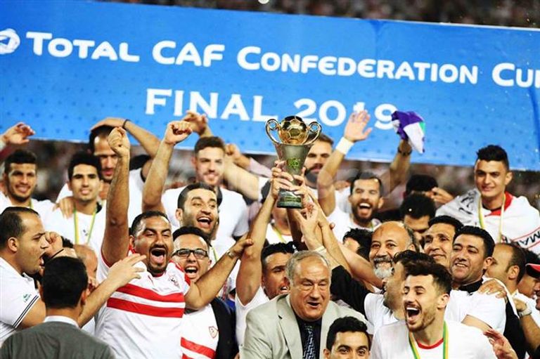 الزمالك المصري بطل الكونفدرالية الأفريقية يوسف أوباما لاعب الزمالك المصري