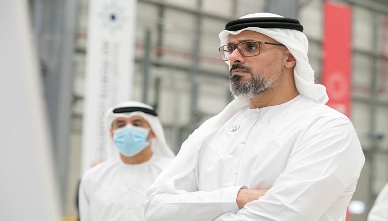  الشيخ خالد بن محمد بن زايد آل نهيان خلال تدشين النافذة