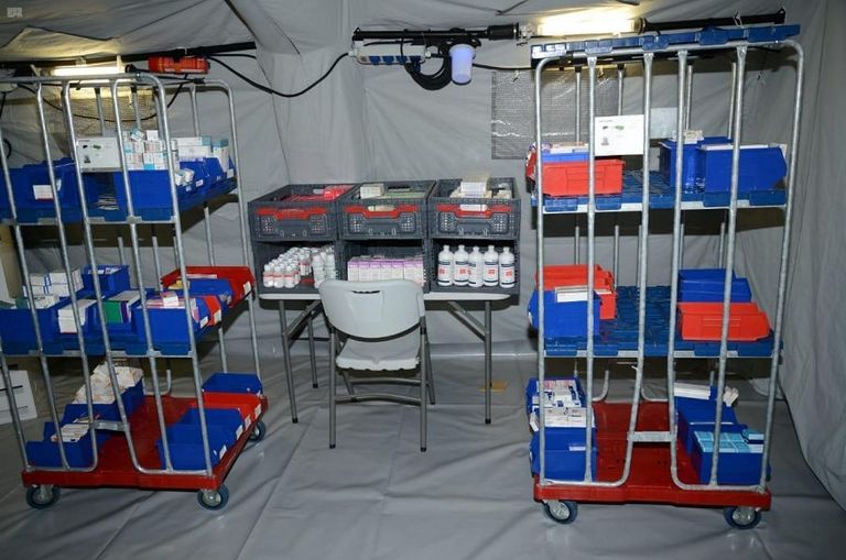 إحدى المستشفيات المتنقلة التابعة لوزارة الدفاع السعودية