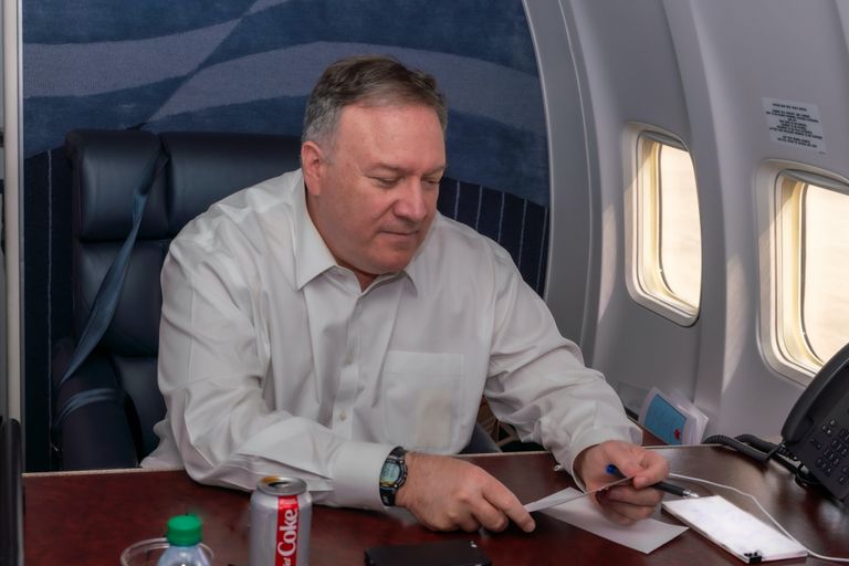 بومبيو خلال مغادرته إسرائيل