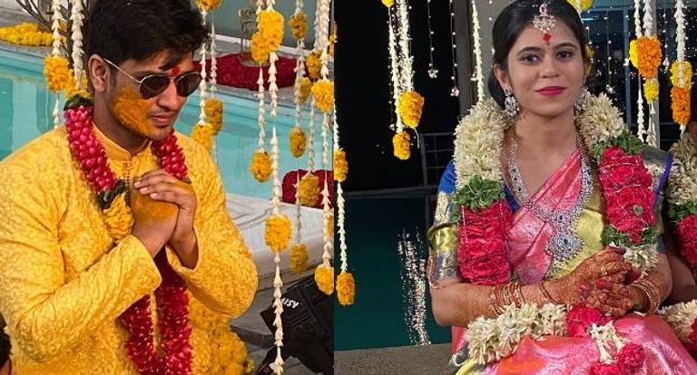 نيخيل سيدهارت خلال مراسم زفافه