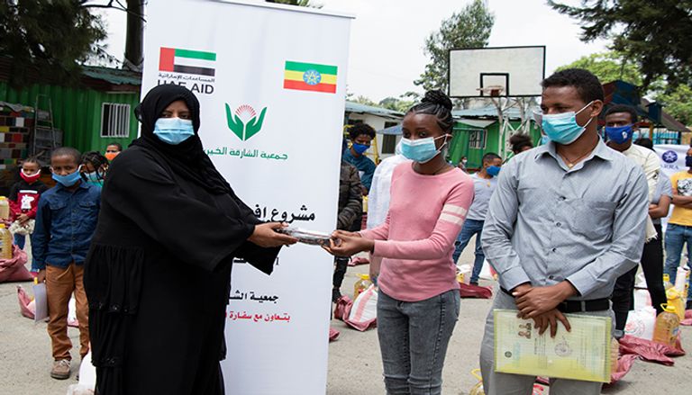 جانب من المساعدات الإماراتية