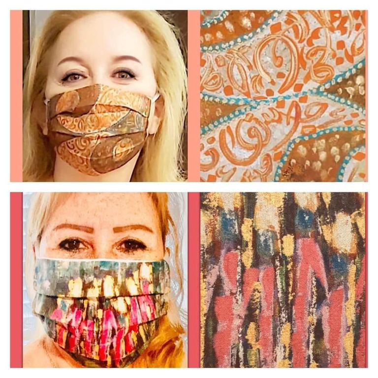 كمامات من تصميم التشكيلية المصرية رندة فؤاد