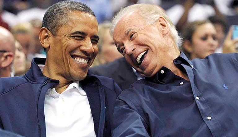 باراك أوباما وجو بايدن ترامب وأوباما