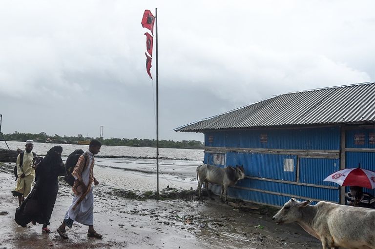 الإعصار أمفان يقتلع الأشجار