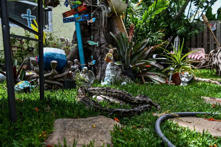 براين وودز يعمل على إحدى الكمامات في ورشته في ميامي