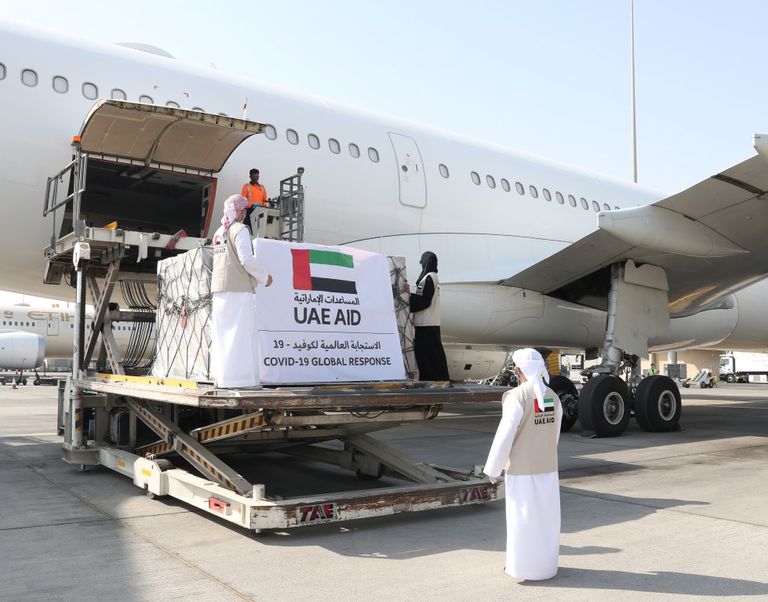 طائرة المساعدات تحتوي على 5 أطنان من الإمدادات الطبية