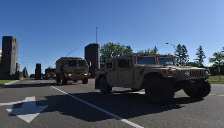قوات الحرس الوطني خلال دخولهم ولاية مينيسوتا