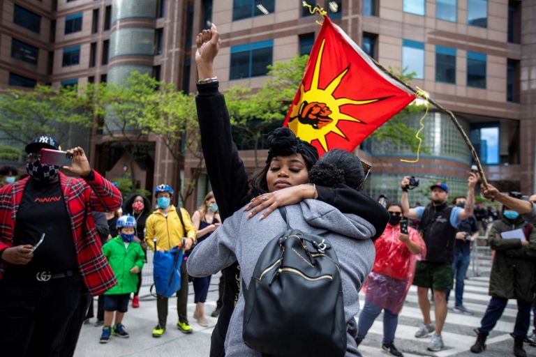 جانب من المظاهرات الكندية