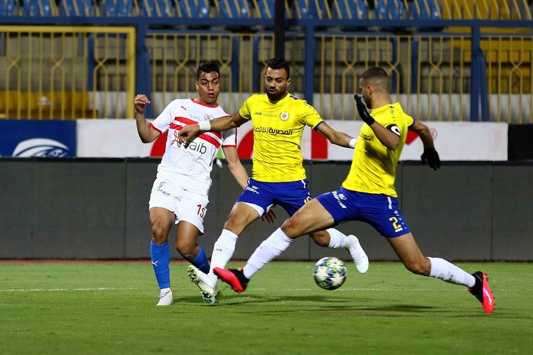 مصطفى محمد في مباراة سابقة مع الزمالك بالدوري المصري