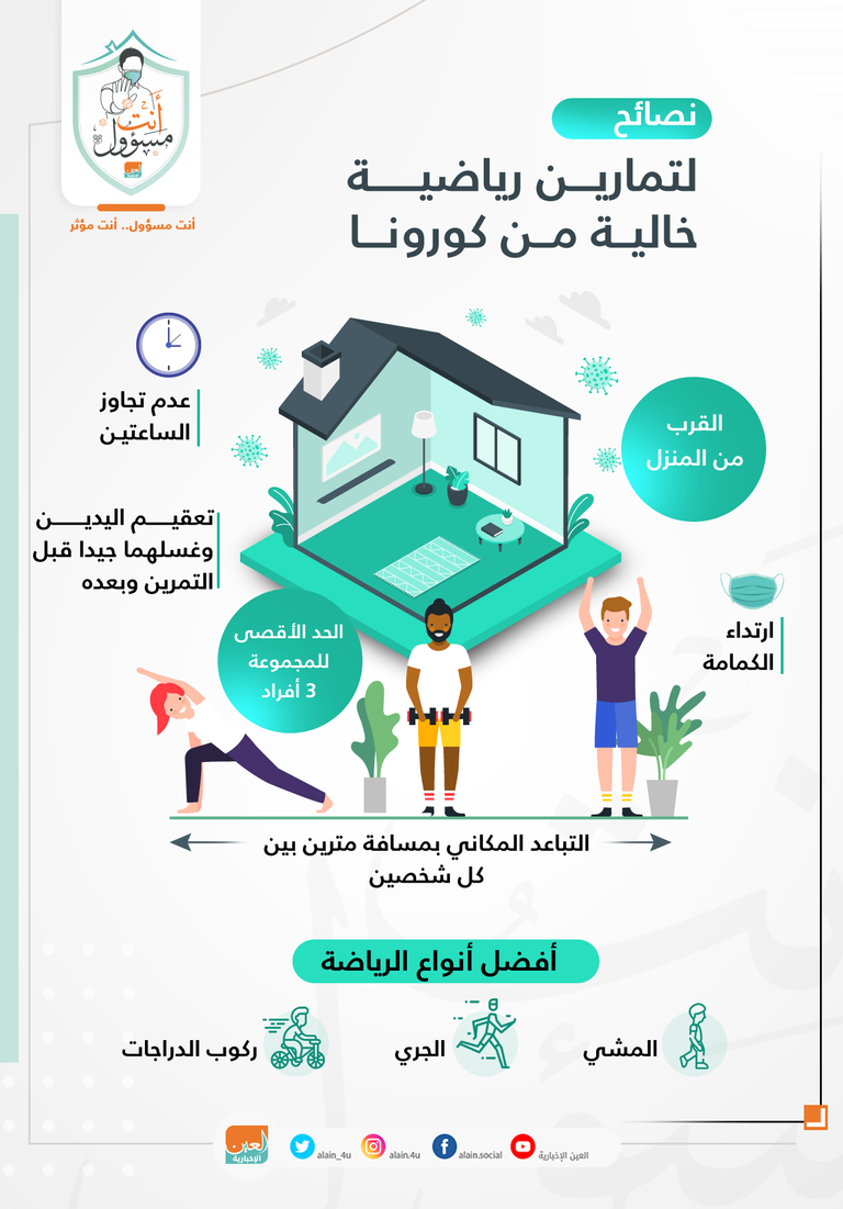 نصائح لتمارين رياضية خالية من كورونا
