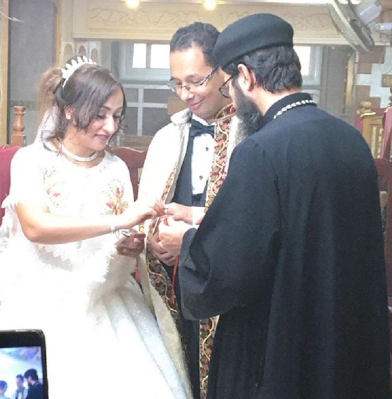 جانب من مراسم زواج نرمين ومينا