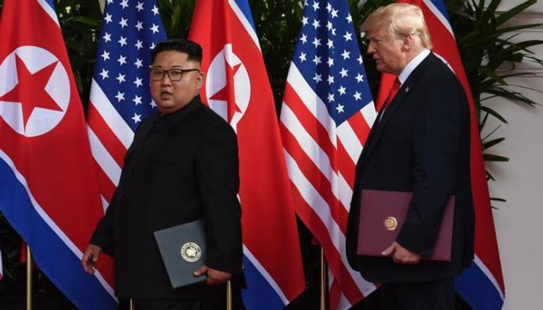  الزعيم الكوري الشمالي كيم جونج أون والرئيس الأمريكي دونالد ترامب