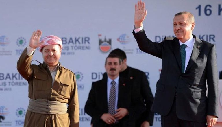 رجب أردوغان ومسعود برزاني رئيس إقليم كردستان
