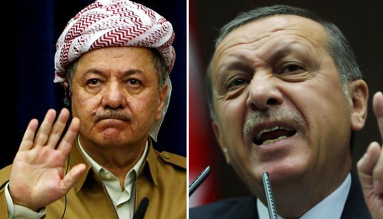 رجب أردوغان ومسعود برزاني رئيس إقليم كردستان