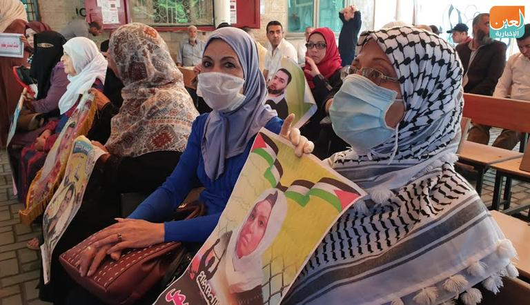 جانب من الاعتصام التضامني مع الأسرى الفلسطينيين