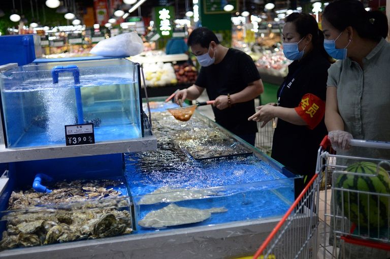سوق للمأكولات البحرية في بكين