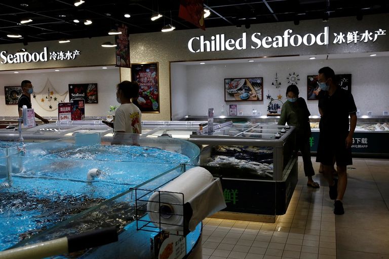 سوق للمأكولات البحرية في بكين