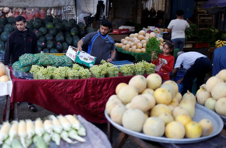 مزارع يحمل ثلاث ثمرات من البطيخ