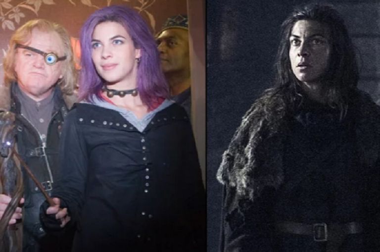 النجمة نتاليا تينا، التي جسدت شخصية "نمفدورا" الساحرة في "هاري بوتر"، في حين شاركت في صراع العروش بشخصية "أوشا" من قبائل الهمج