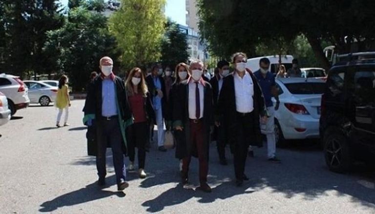 جانب من مسيرة المحامين ضد تدخلات أردوغان