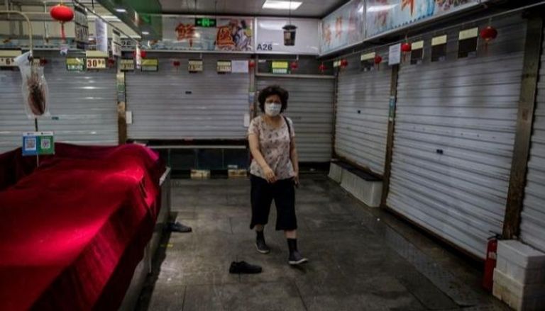 سوق مغلق للمواد الغذائية في الصين