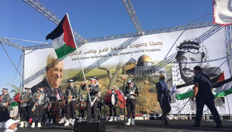 جانب من المهرجان الحاشد في أريحا ضد خطط الضم الإسرائيلية