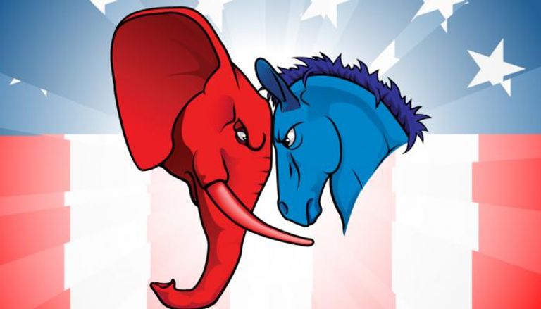 رمزا الحزبين الجمهوري والديمقراطي -صورة من الإعلام الأمريكي