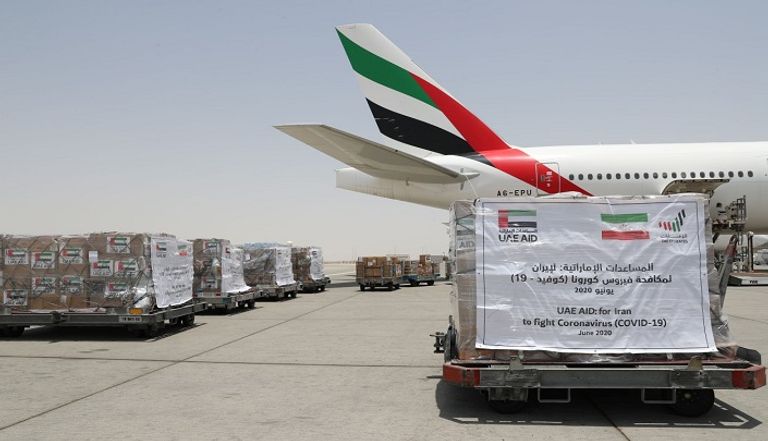 طائرة مساعدات طبية إماراتية إلى إيران