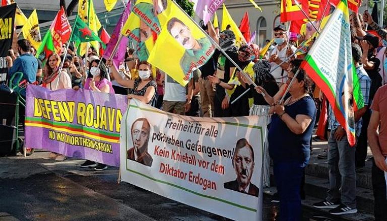 جانب من المظاهرات التي شهدتها فيينا ضد أردوغان