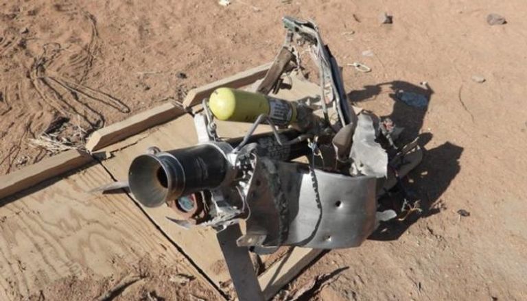حطام الطائرة الحوثية المسيرة 
