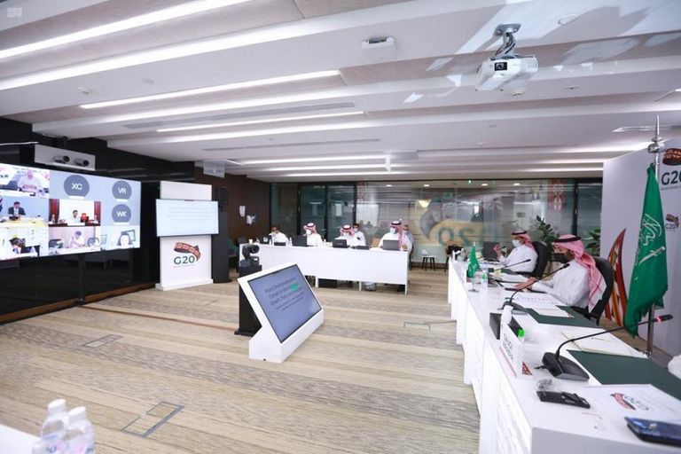 جانب من اجتماع مجموعة عمل التجارة والاستثمار بالعشرين