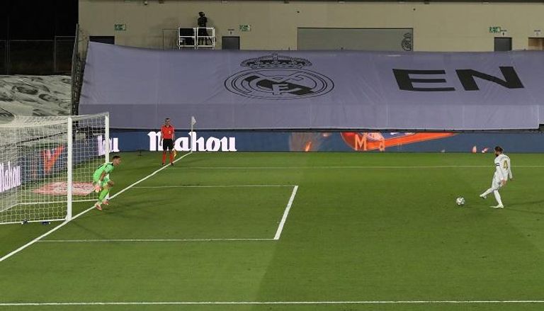 سيرخيو راموس يسجل هدف فوز ريال مدريد على خيتافي من ركلة جزاء