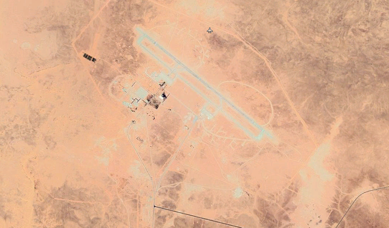 صورة ملتقطة من أقمار اصطناعية لقاعدة الوطية الجوية في ليبيا