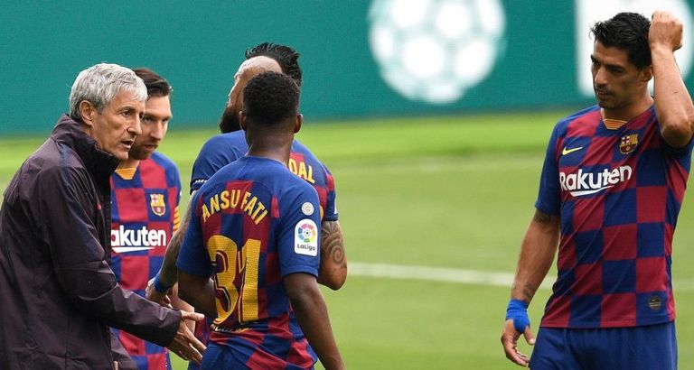 سيتين ولاعبي برشلونة كيكي سيتين