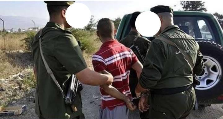 لحظة القبض على أحد منفذي العملية الإجرامية