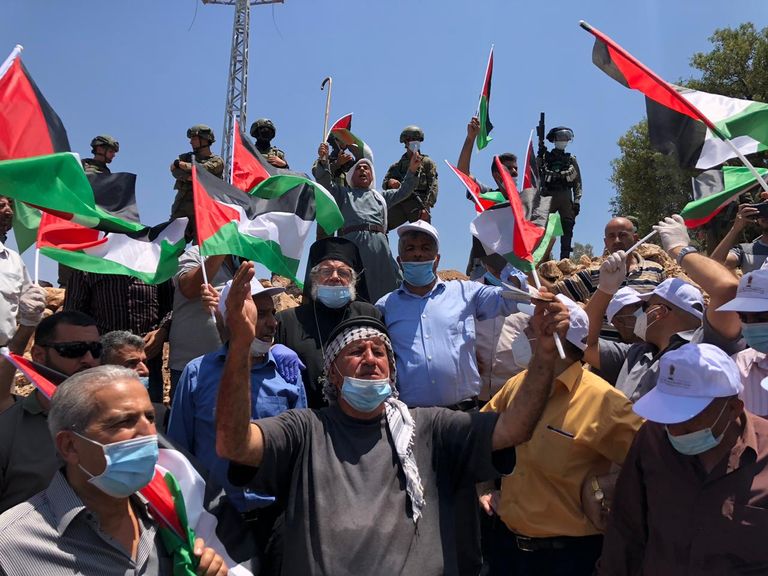 احتجاجات فلسطينية في الضفة الغربية