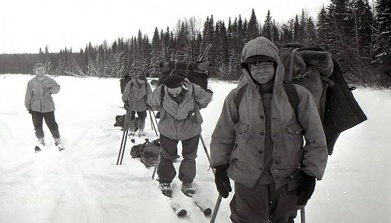 فريق التزلج الروسي أثناء الرحلة عام 1959