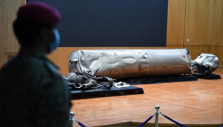 بقايا صواريخ حوثية اعترضتها الدفاعات الجوية السعودية - أرشيفية