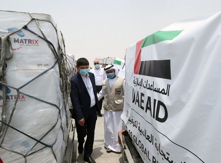 طائرة مساعدات إماراتية إلى كازاخستان لمكافحة كورونا