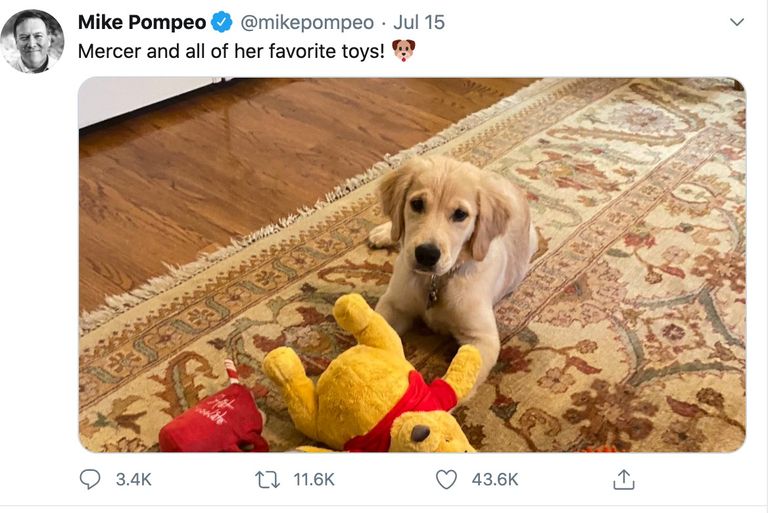 الصورة التي نشرها بومبيو على حسابه في تويتر