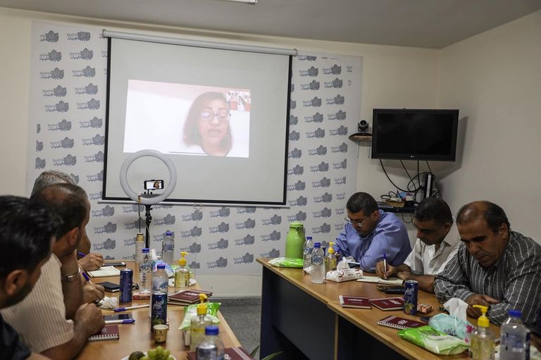 جانب من اجتماع الكيانات الصحفية الفلسطينية