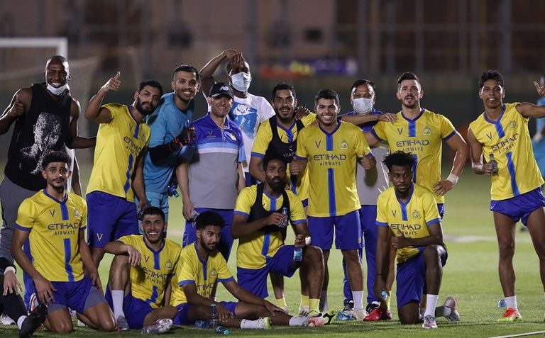 فرحة فريق جوليانو لاعب النصر السعودي فريق الاتحاد السعودي