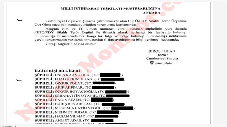رسالة المدعي العام التركي إلى الاستخبارات التركية أردوغان خلال افتتاح مقر الاستخبارات الجديد عام 2020