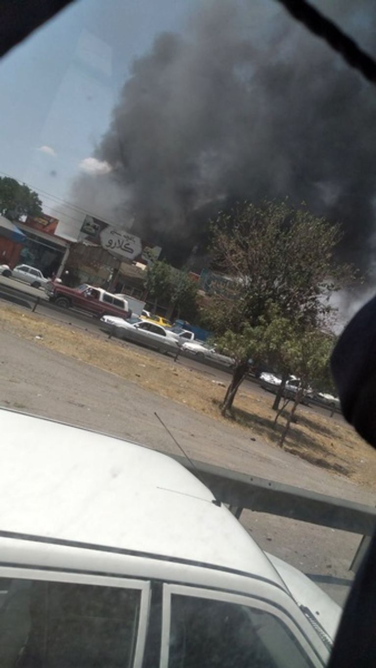 صورة متداولة لتصاعد الدخان من موقع الحريق