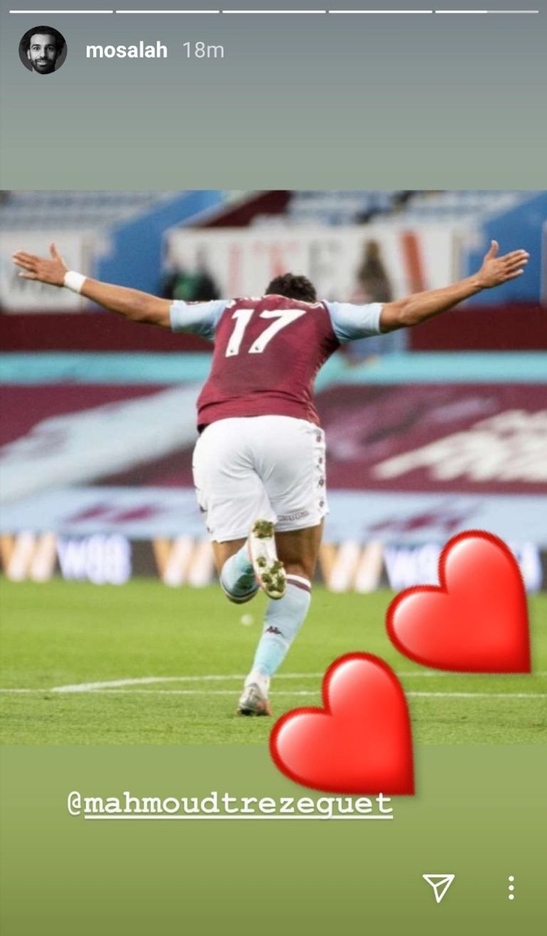 منشور محمد صلاح الذي يهنئ فيه تريزيجيه على أنستقرام محمد صلاح يدعم مواطنه تريزيجيه